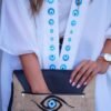 Evil eye white kaftan
