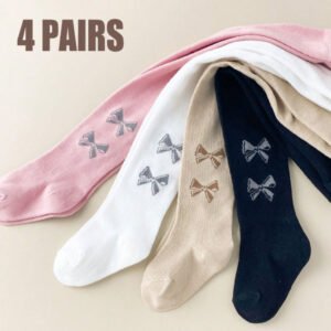 4pcs Girls' Leggings, Suitable For Spring And Autumn