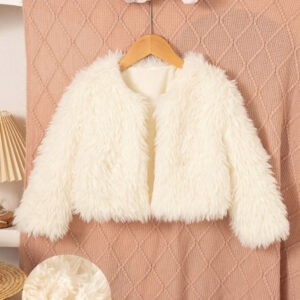 Girls' Casual Solid Color Warm Jacket Coat