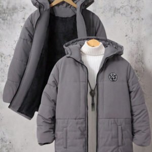 Vacaura Quilted Ultrasonic Front Panel Hooded Casual Padded Coat
