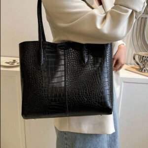 Crocodile Pattern Faux Leather Tote Bag