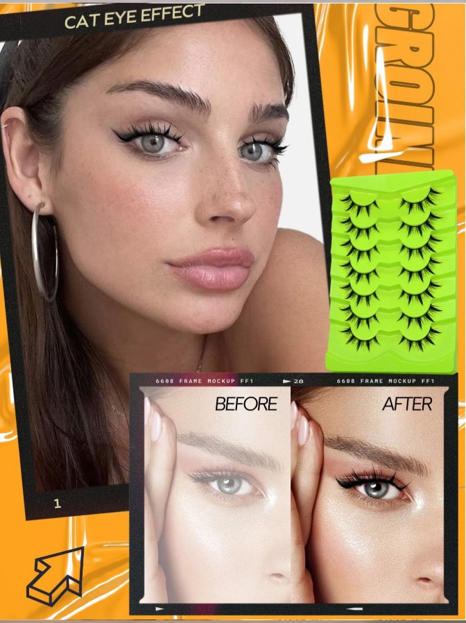 Cat Eye False Eyelashes Multipack – Wispy Fluttery Half & Full Strip Lashes