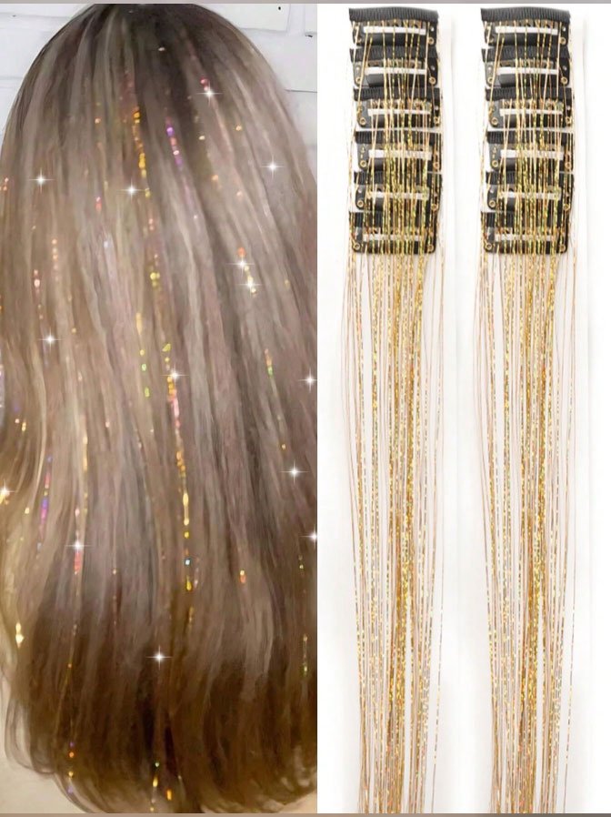 Long Straight Synthetic Hair Extensions (12 pcs)