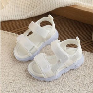 Kids White Sporty Strappy Sandals