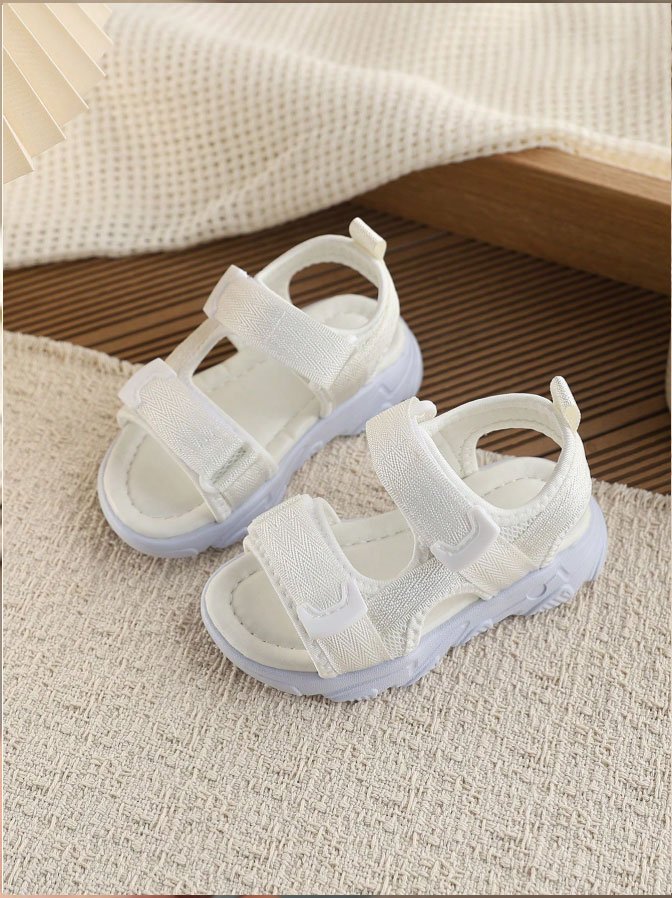 Kids White Sporty Strappy Sandals