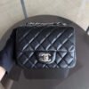 Classic Quilted Mini Top-Handle Flap Bag with Gold-Tone Hardware