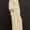 Beige Linen Long Sleeve Shirt & Wide-Leg Trousers 2-Piece Co-ord Set